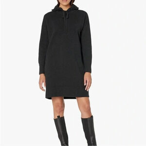 Madewell Hooded Sweater Dress Long Sleeve Knit Charcoal Gray Size XS